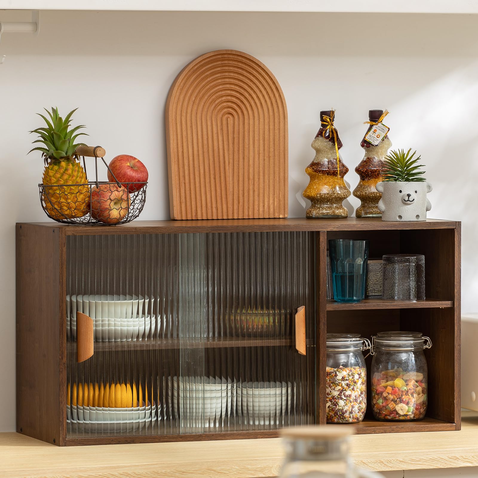 HS11057 Bamboo Wall Sideboard Glass Doors