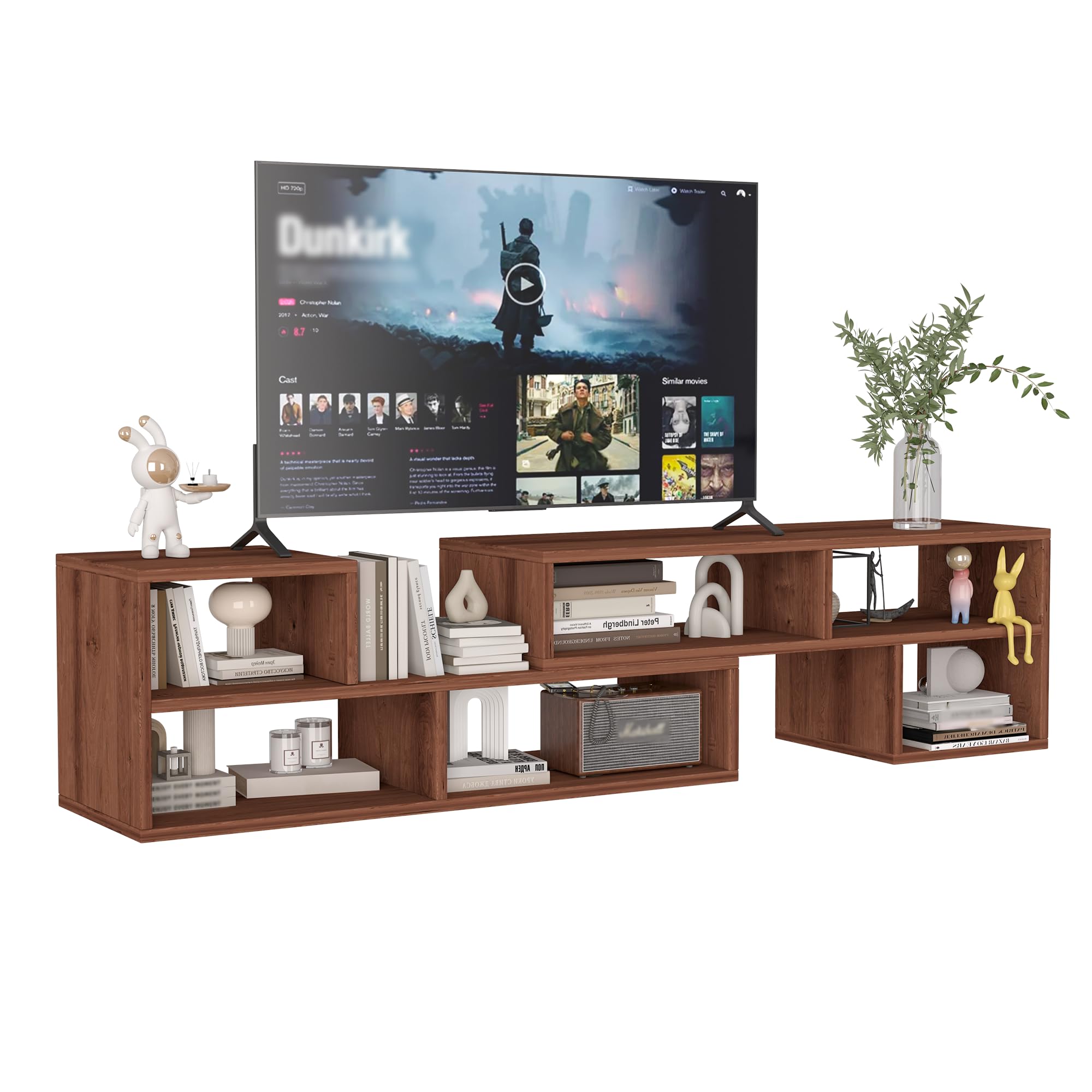 HT31221 L-Shaped Bookshelf TV Stand Set