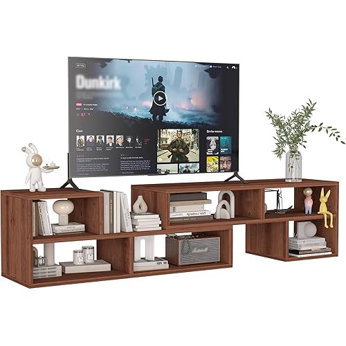 WISSEN WOOD HT31221 L-Shaped Bookshelf TV Stand Set, 2-Piece Bookshelf TV Stand, L-Shaped Entertainment Center, Cube TV Stand, Made in Vietnam