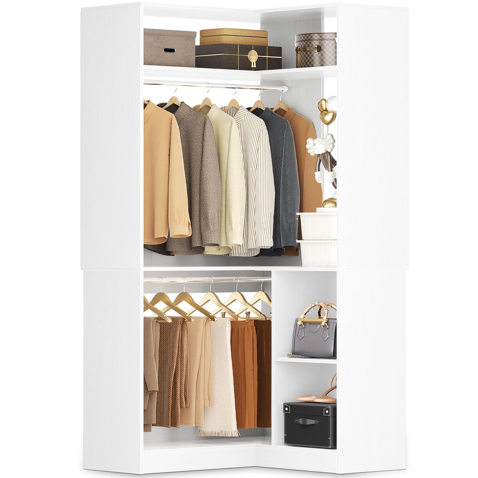 HC31126 Corner Closet System Hanging Rods