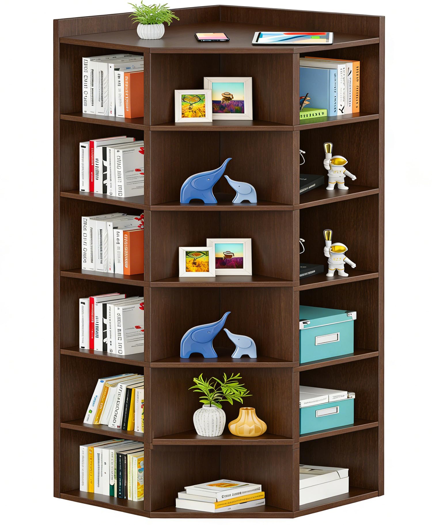 HB31232 7-Tier Corner Cube Bookcase