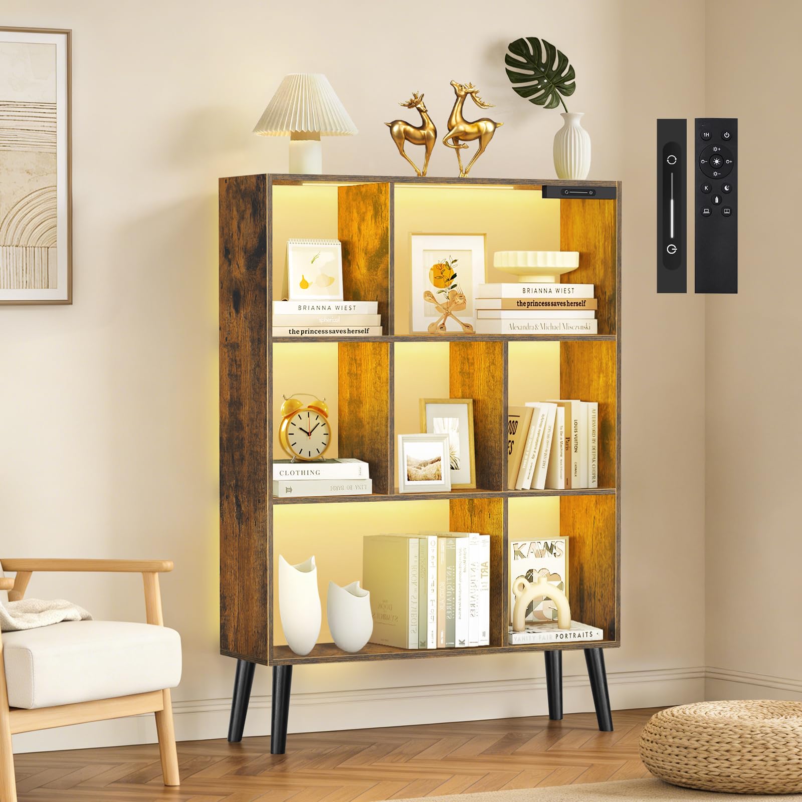 HB31193 7-Cube Dimmable LED Bookshelf