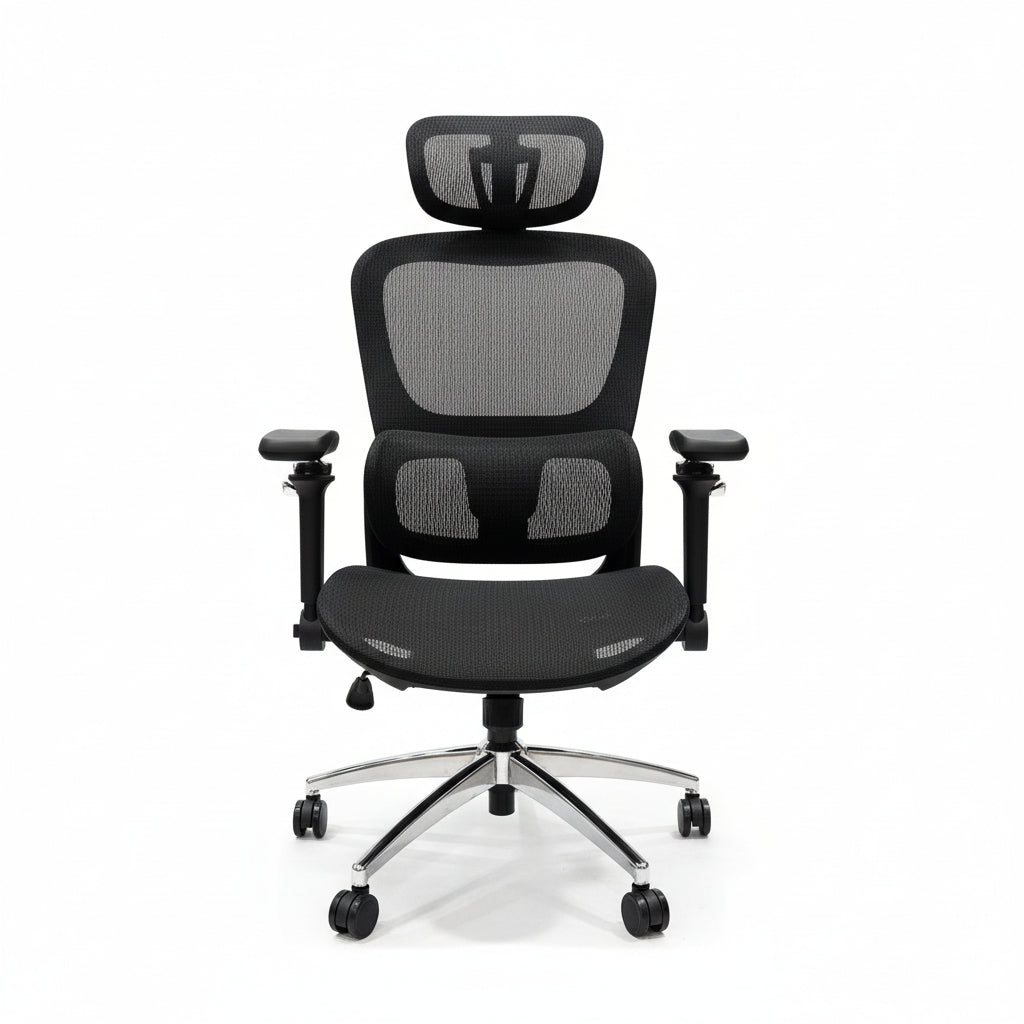 WISSEN WOOD OC41238 Ergonomic Black Mesh Office Chair, Aerovith Ergonomic Mesh Office Chair Color Black, Made in Vietnam