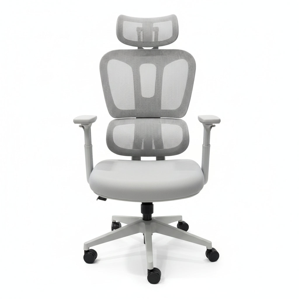 WISSEN WOOD OC41237 Ergonomic Grey Mesh Office Chair, Ergonomic Grey Mesh Office Chair, Made in Vietnam