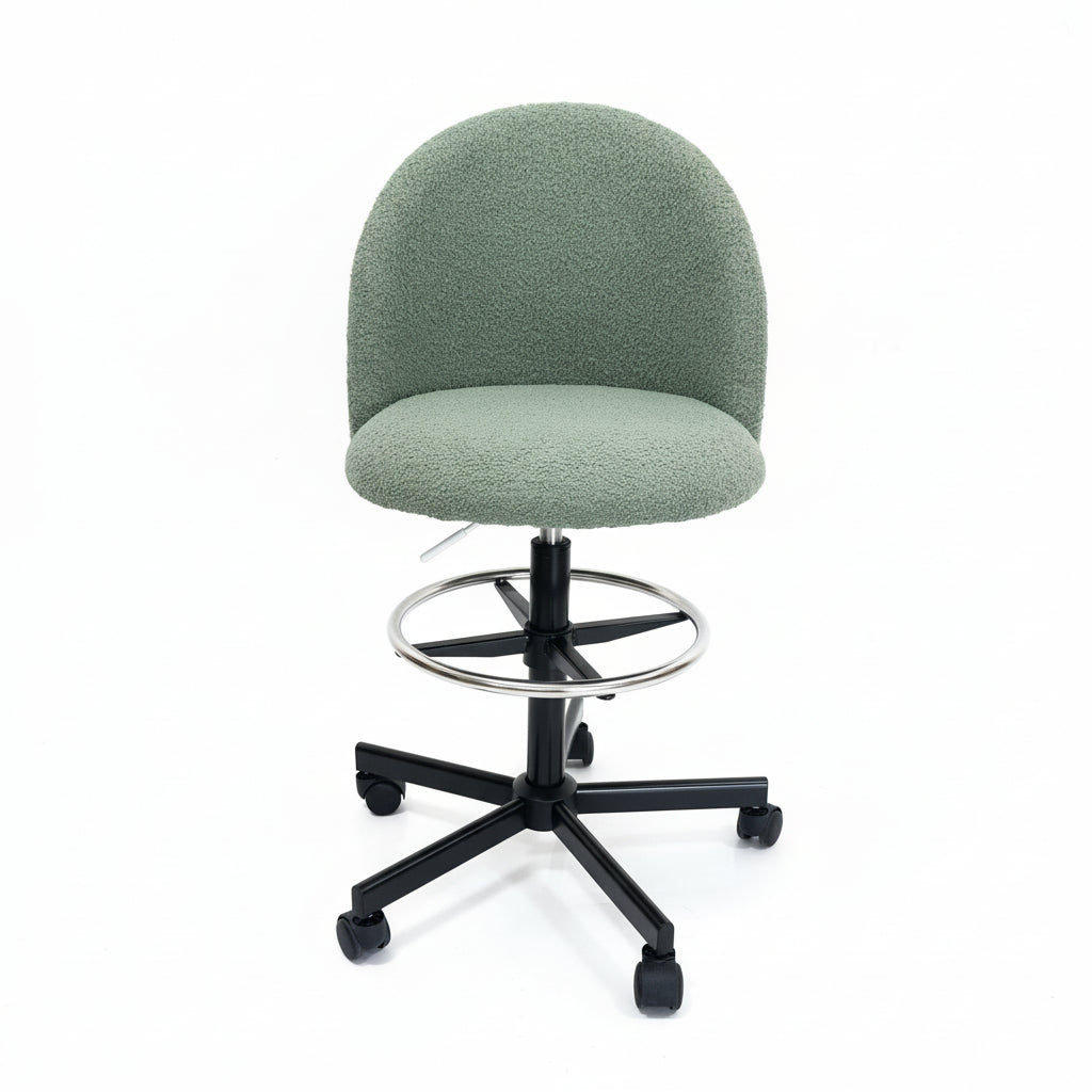 WISSEN WOOD OC41245 Extra Wide Swivel Bar Chair, Extra Wide Swivel Bar Chair with Footrest, Made in Vietnam