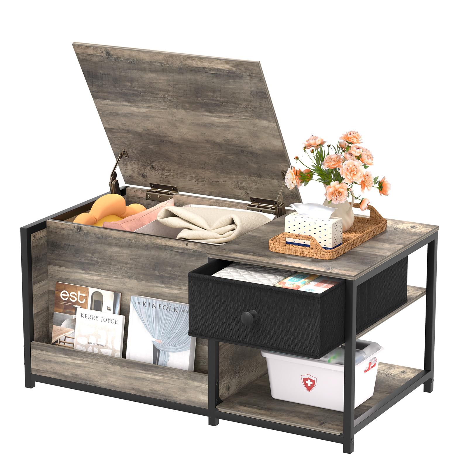 HC31211 Farmhouse Hidden Storage Coffee Table