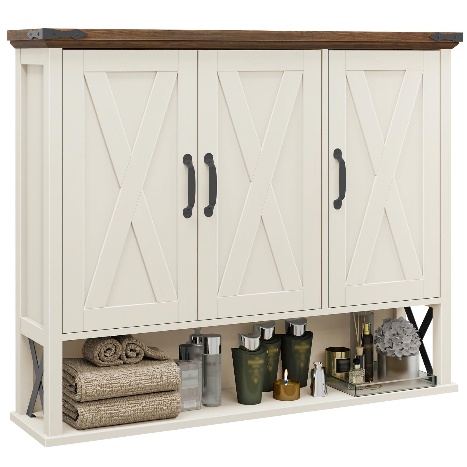 HS21189 3-Door Farmhouse Medicine Cabinet