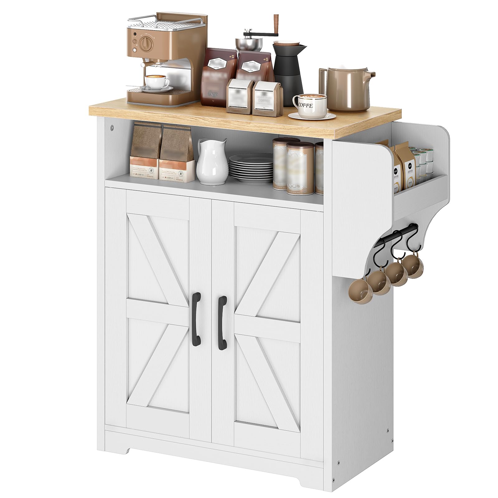 HB11139 Kitchen Island Floating Shelf Buffet