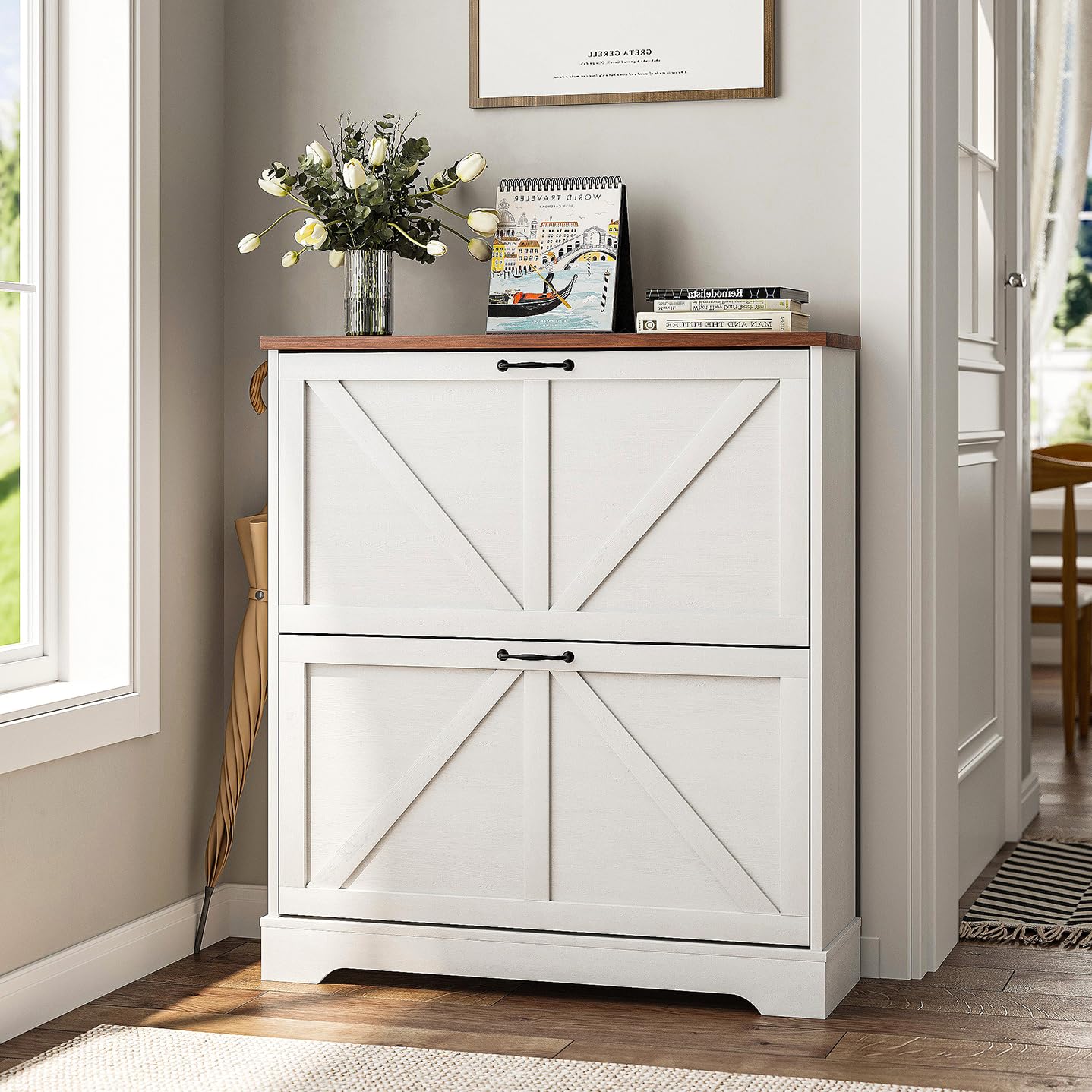 HS31114 Flip Drawer Entryway Shoe Cabinet