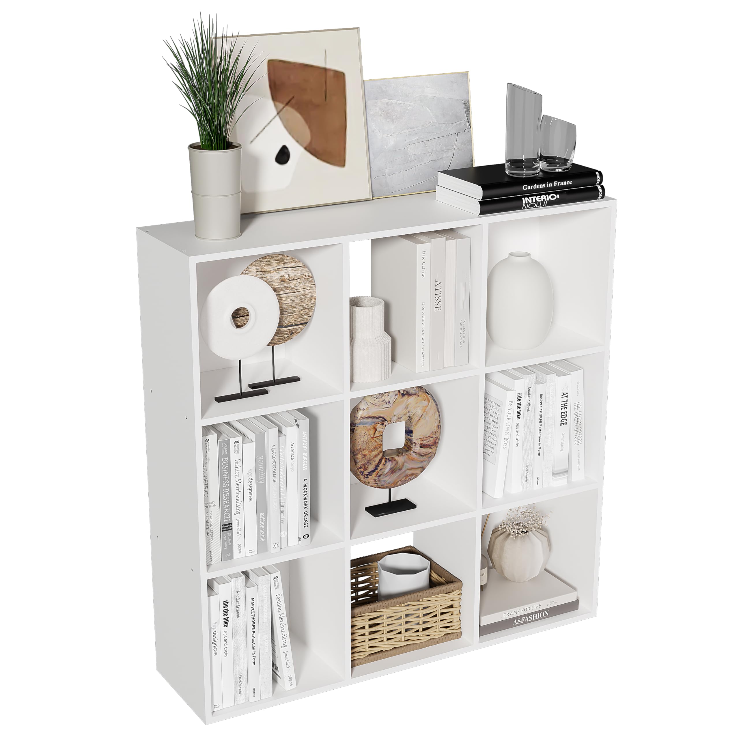 HB31199 9-Cube Heavy Duty Wood Bookshelf