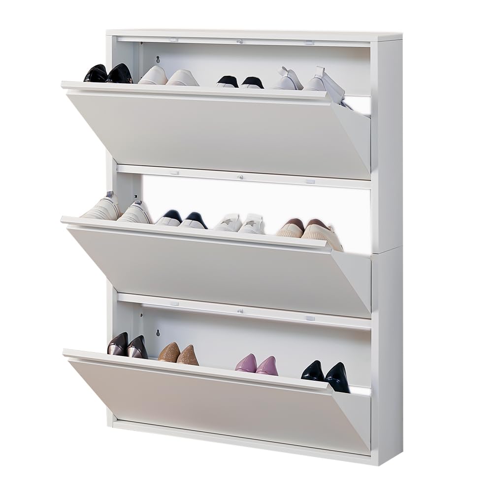 HS31136 3-Flip-Drawer Wall Shoe Cabinet
