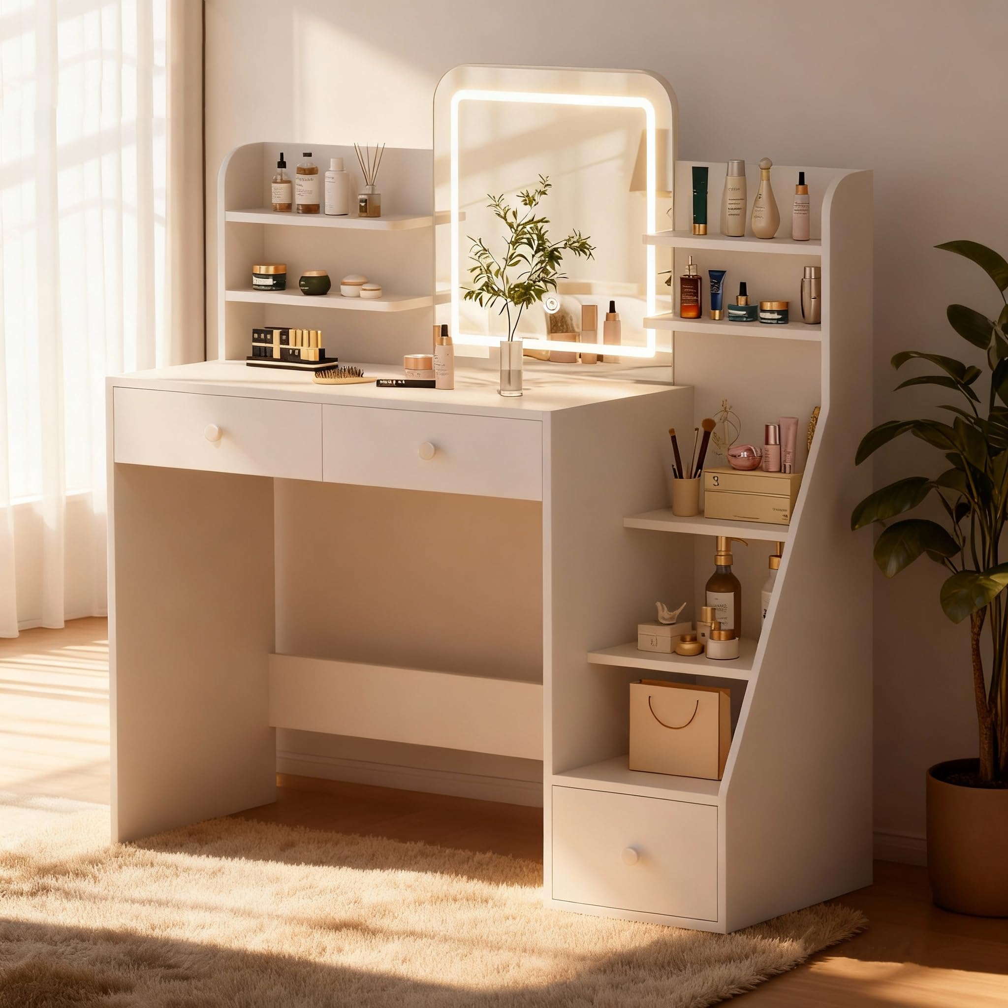 HV31206 Sloped Shelf LED Makeup Vanity