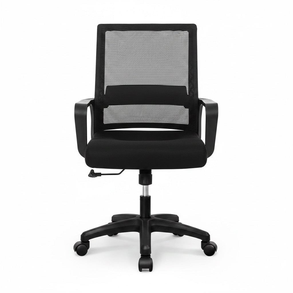 WISSEN WOOD OC41243 Mid-Back Striped Mesh Office Chair, Mid-Back Mesh Office Chair Striped Mesh & High-Density Foam Seat, Made in Vietnam