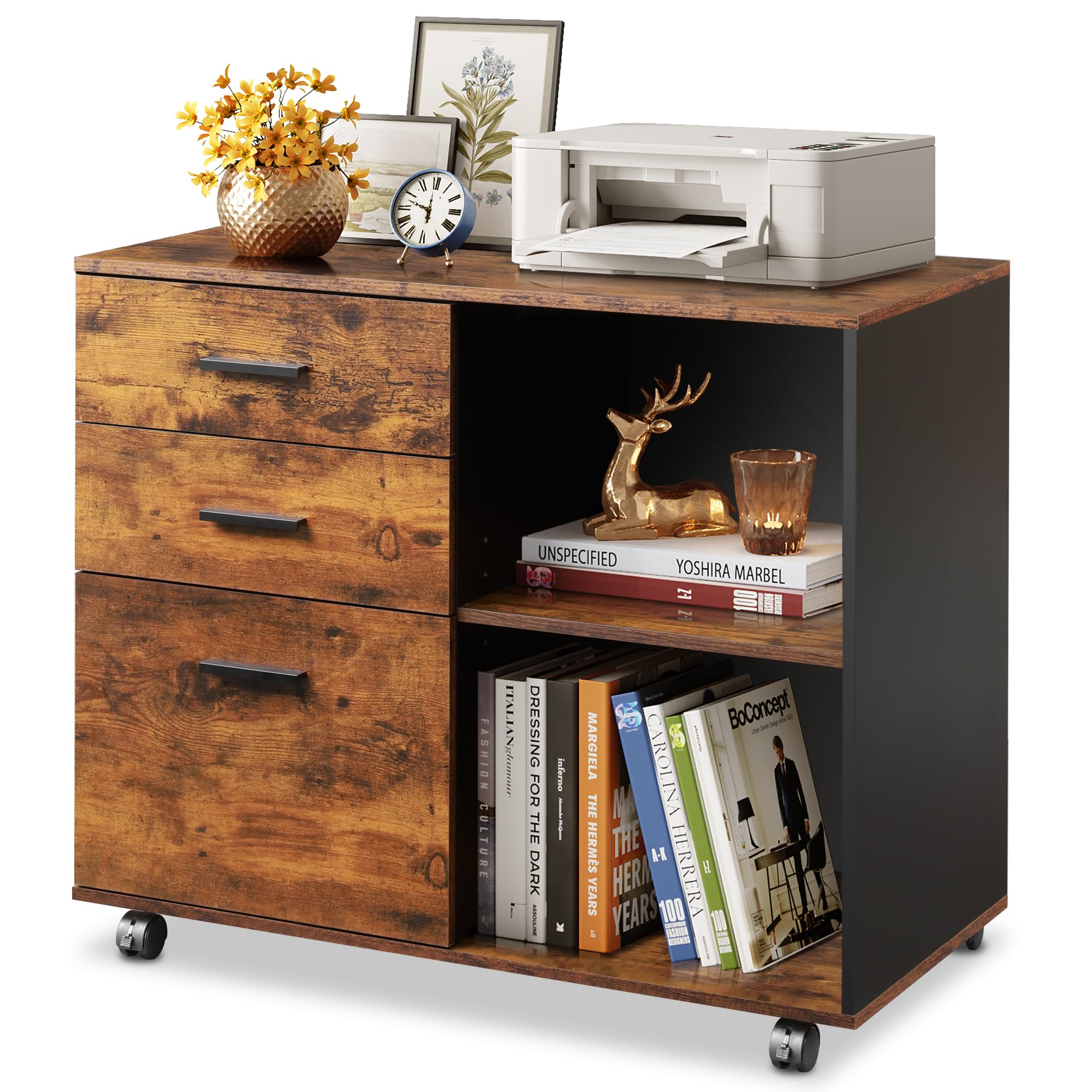 OO41023 3 Drawer Mobile File Cabinet