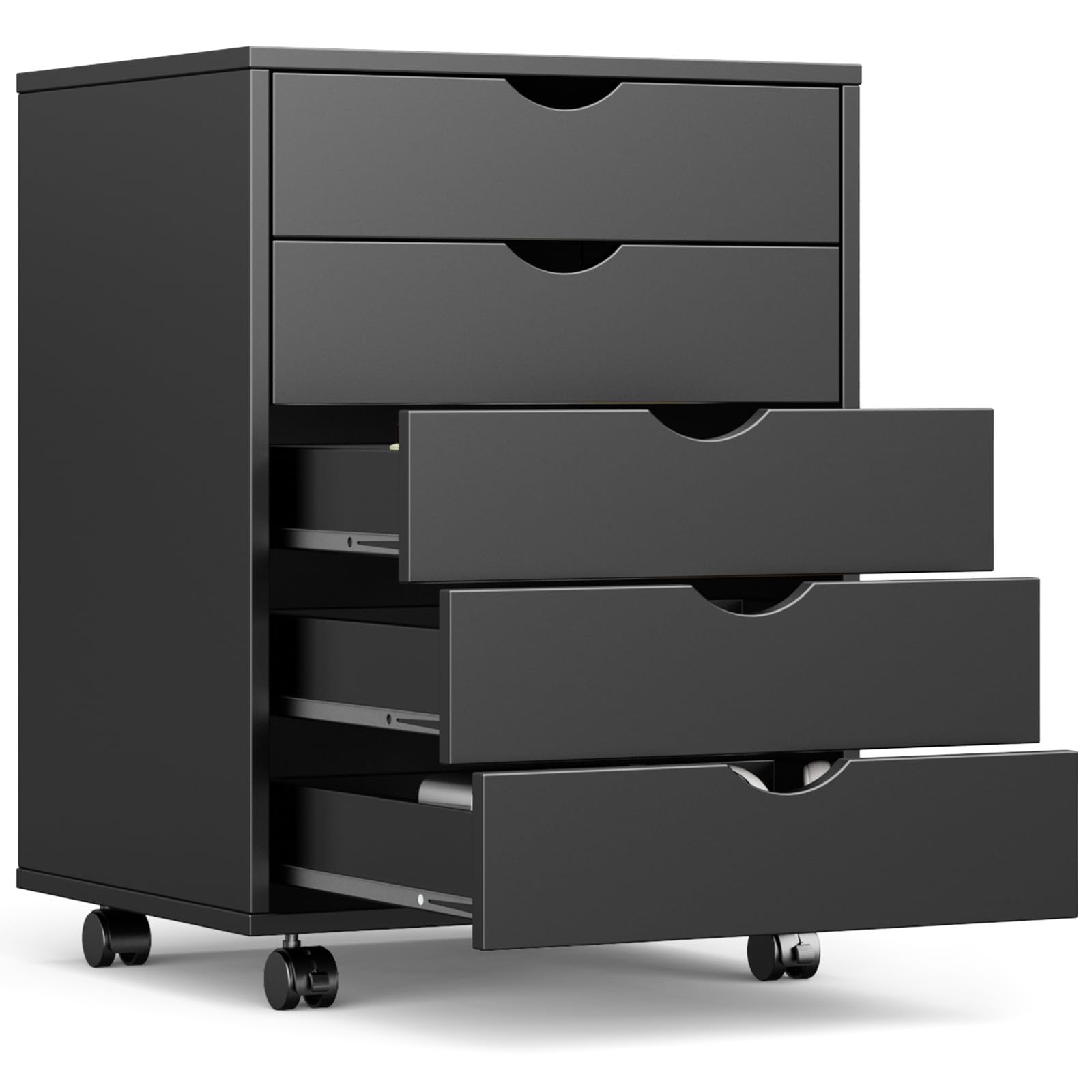 OO41145 5-Drawer Mobile Wood File Cabinet
