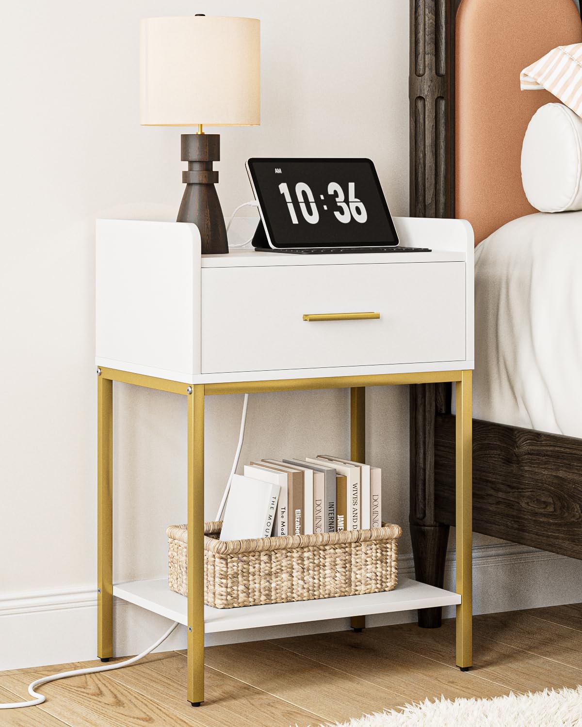 HE31162 Modern Bedside Table Open Shelf