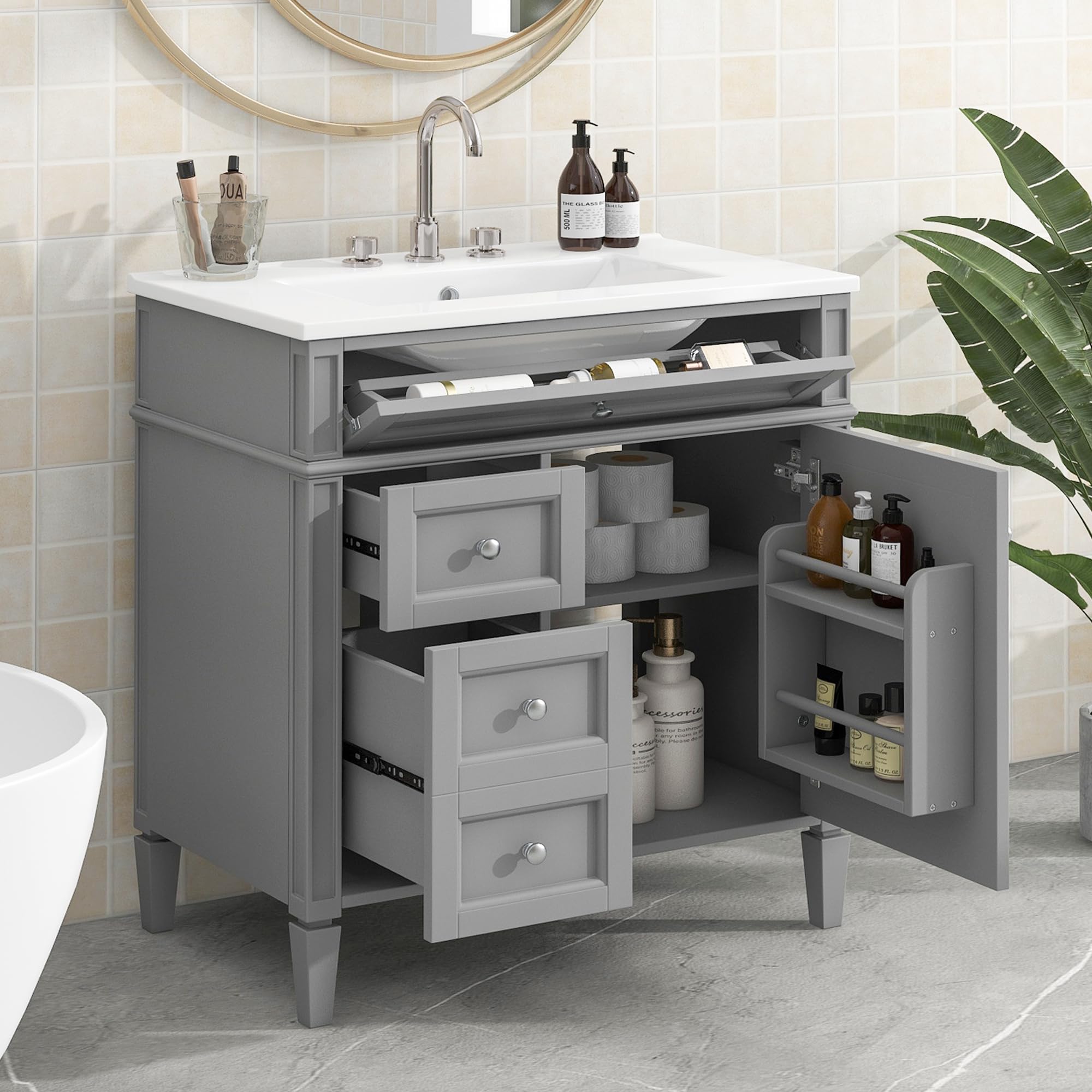 TB21081 30 Inch Modern Freestanding Vanity