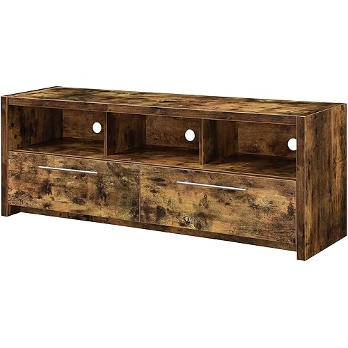 WISSEN WOOD HT31027 60 Inch Modern Media Console, Modern Entertainment Center for TVs up to 65 inch, Media Console with Storage, Made in Vietnam