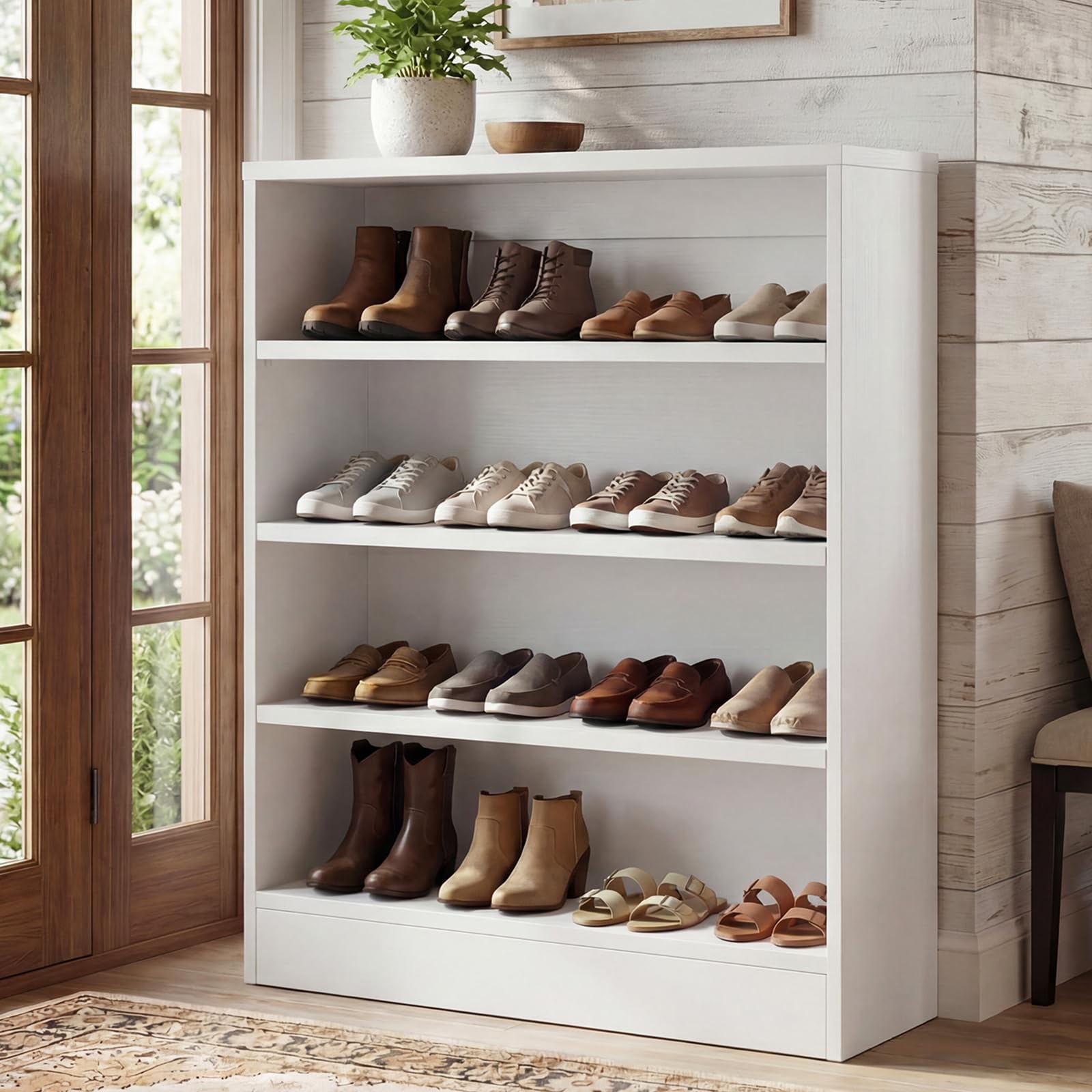 HF31222 5-Tier Modern White Shoe Cabinet