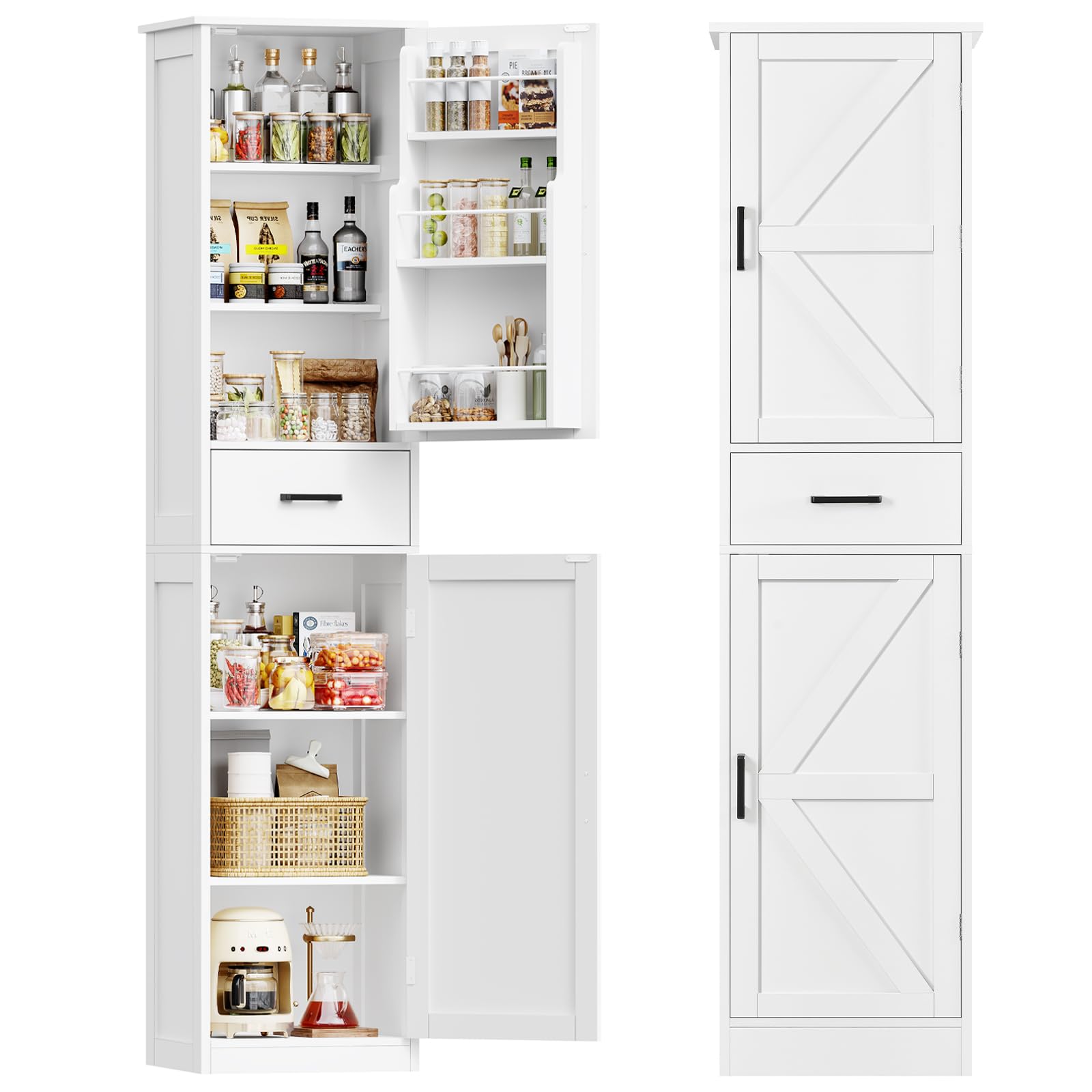HS11125 Narrow Tall Kitchen Pantry Cabinet
