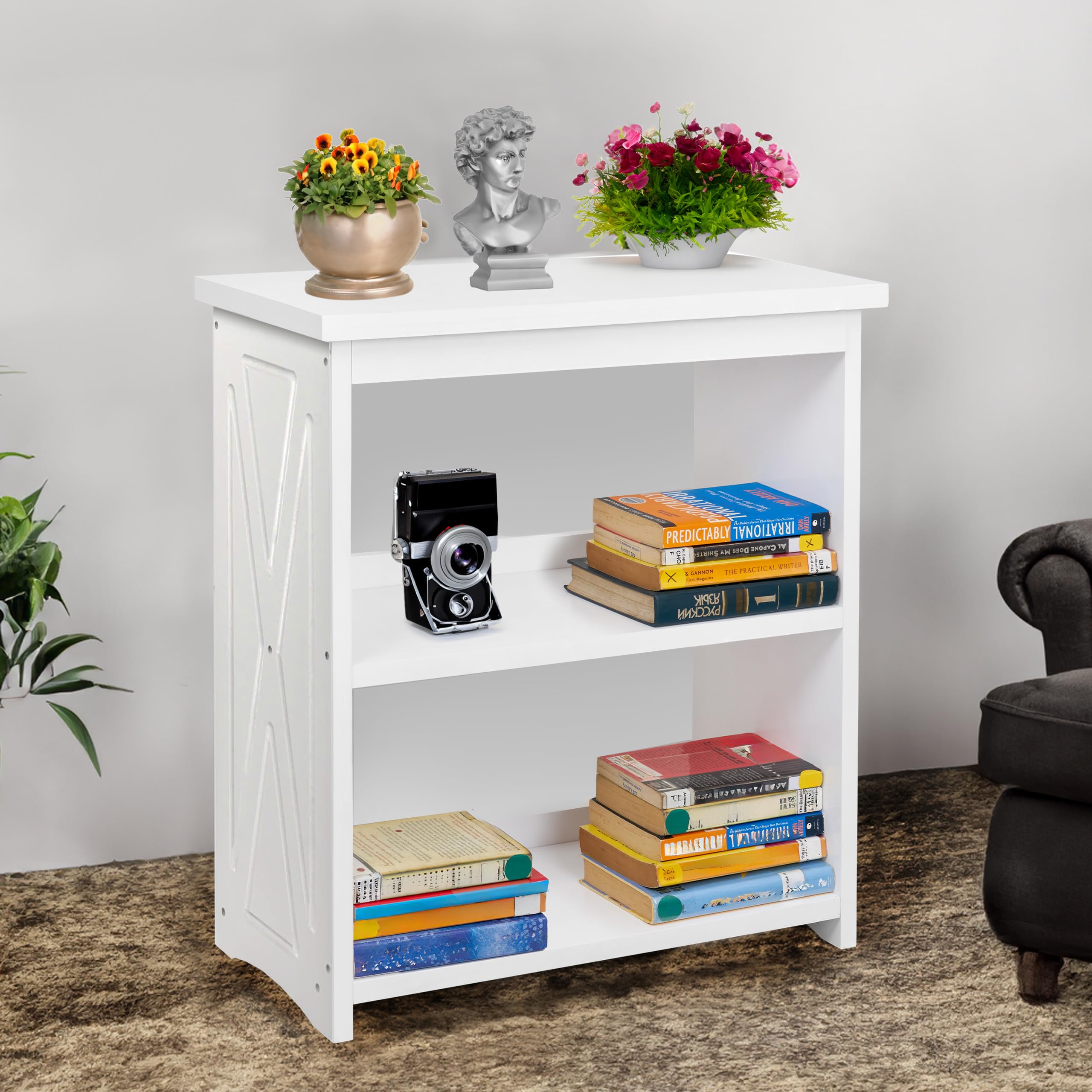 HB31156 3-Tier Natural Wood Bookshelf
