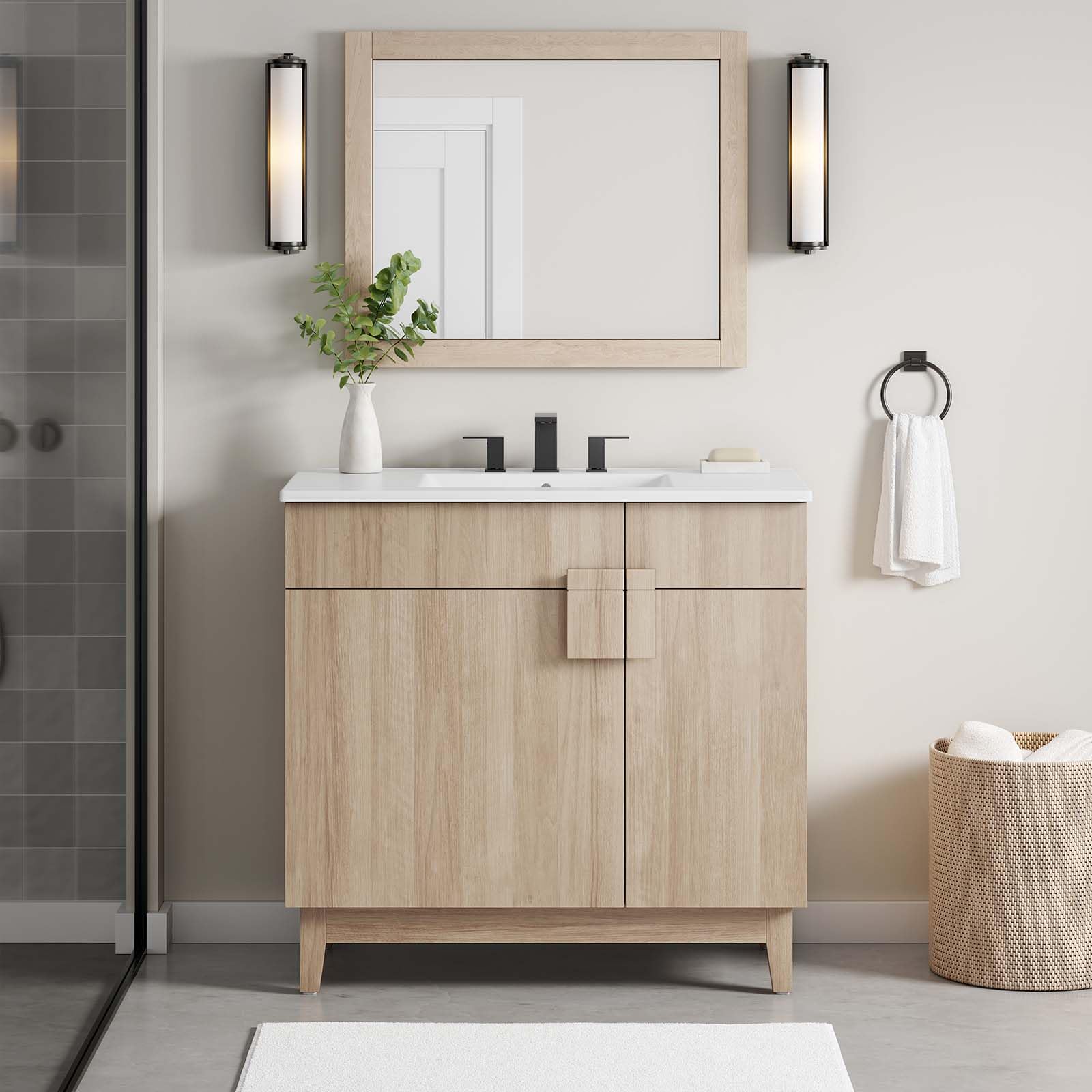 TB21073 36 Inch Oak Bathroom Vanity