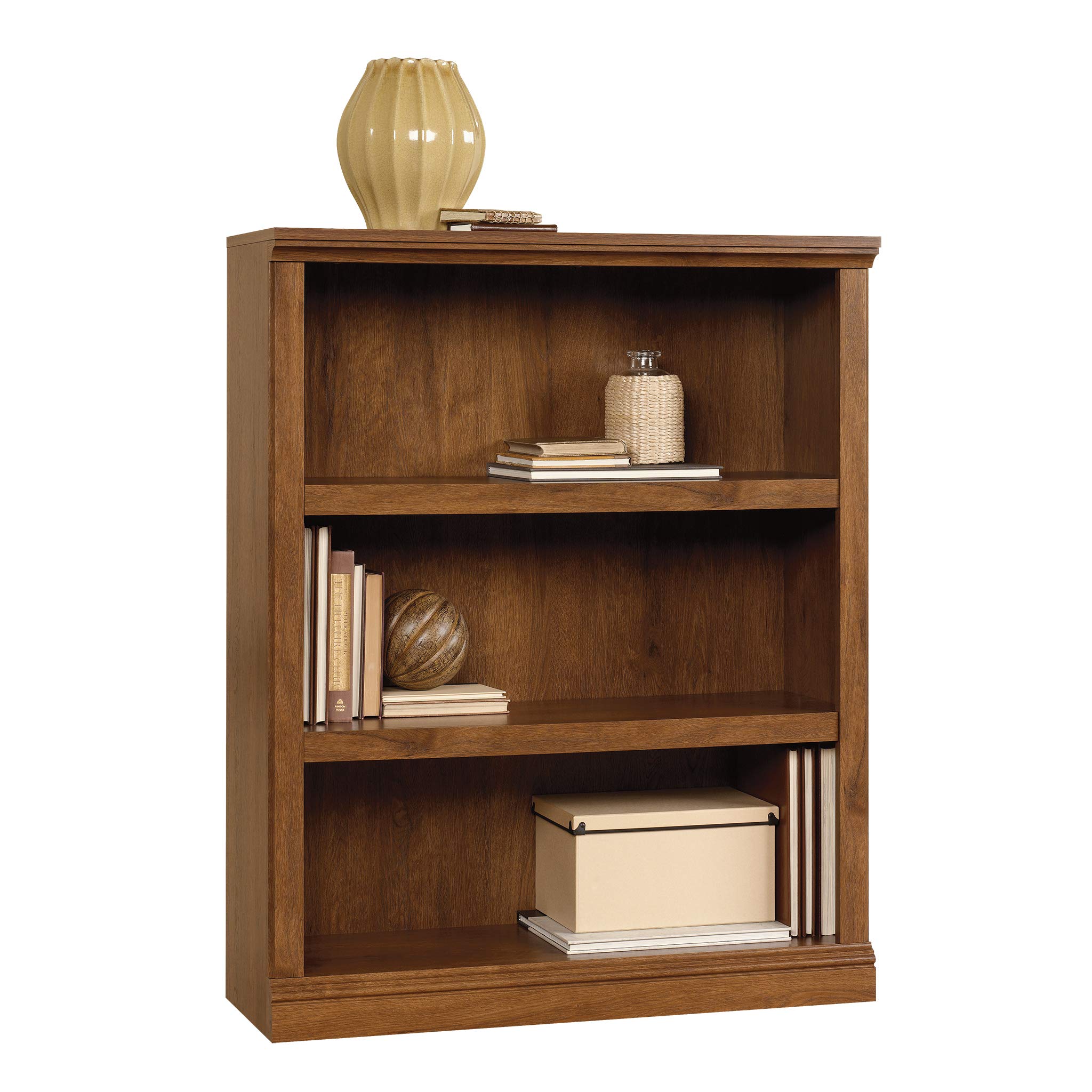 HB31003 3-Shelf Oiled Oak Bookcase