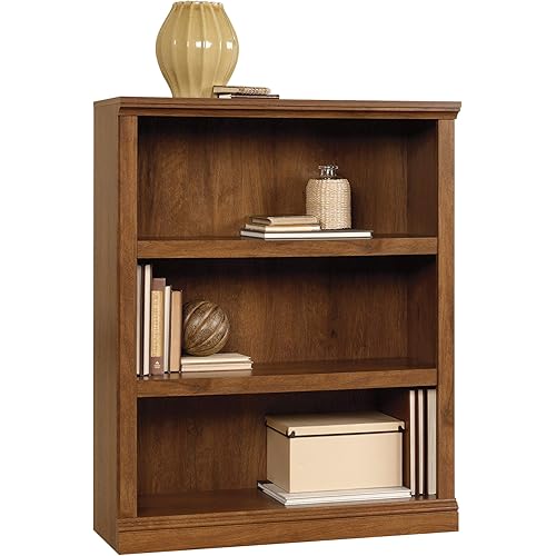 WISSEN WOOD HB31003 3-Shelf Oiled Oak Bookcase, Miscellaneous Storage 3-Shelf Bookcase/ Book shelf, Oiled Oak finish, Made in Vietnam