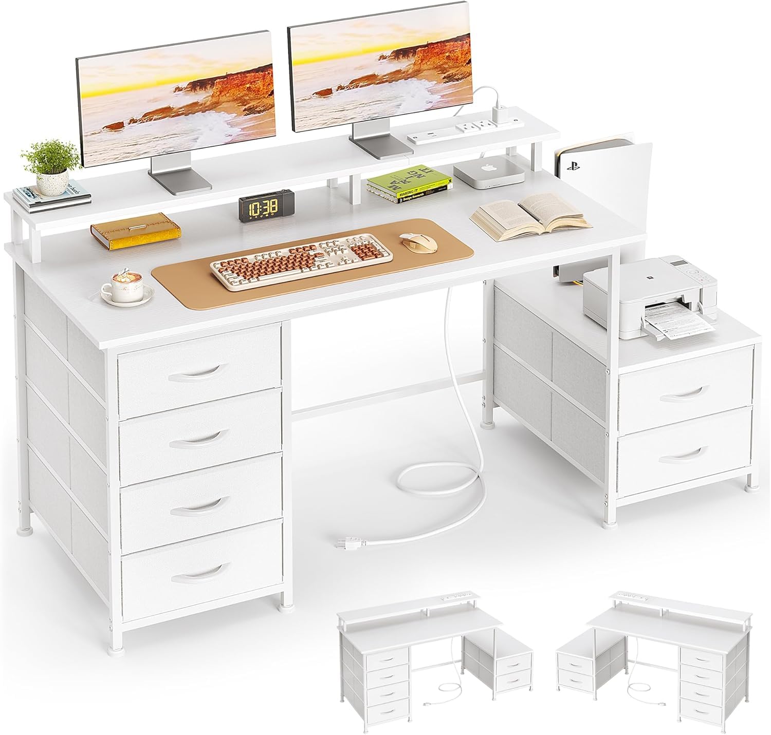 HH41187 52" Office Desk with Drawers