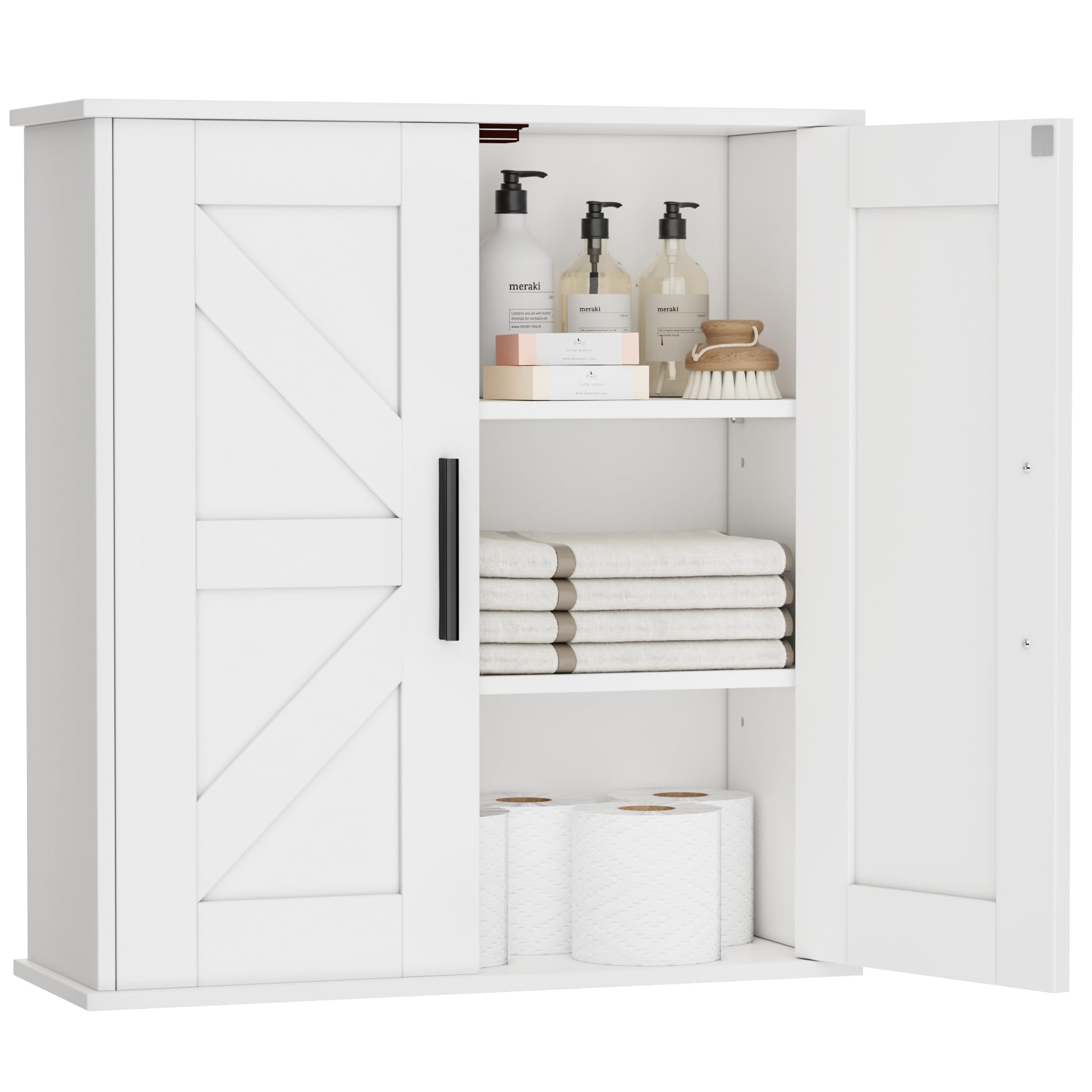 HM21117 Over Toilet Barn Door Cabinet