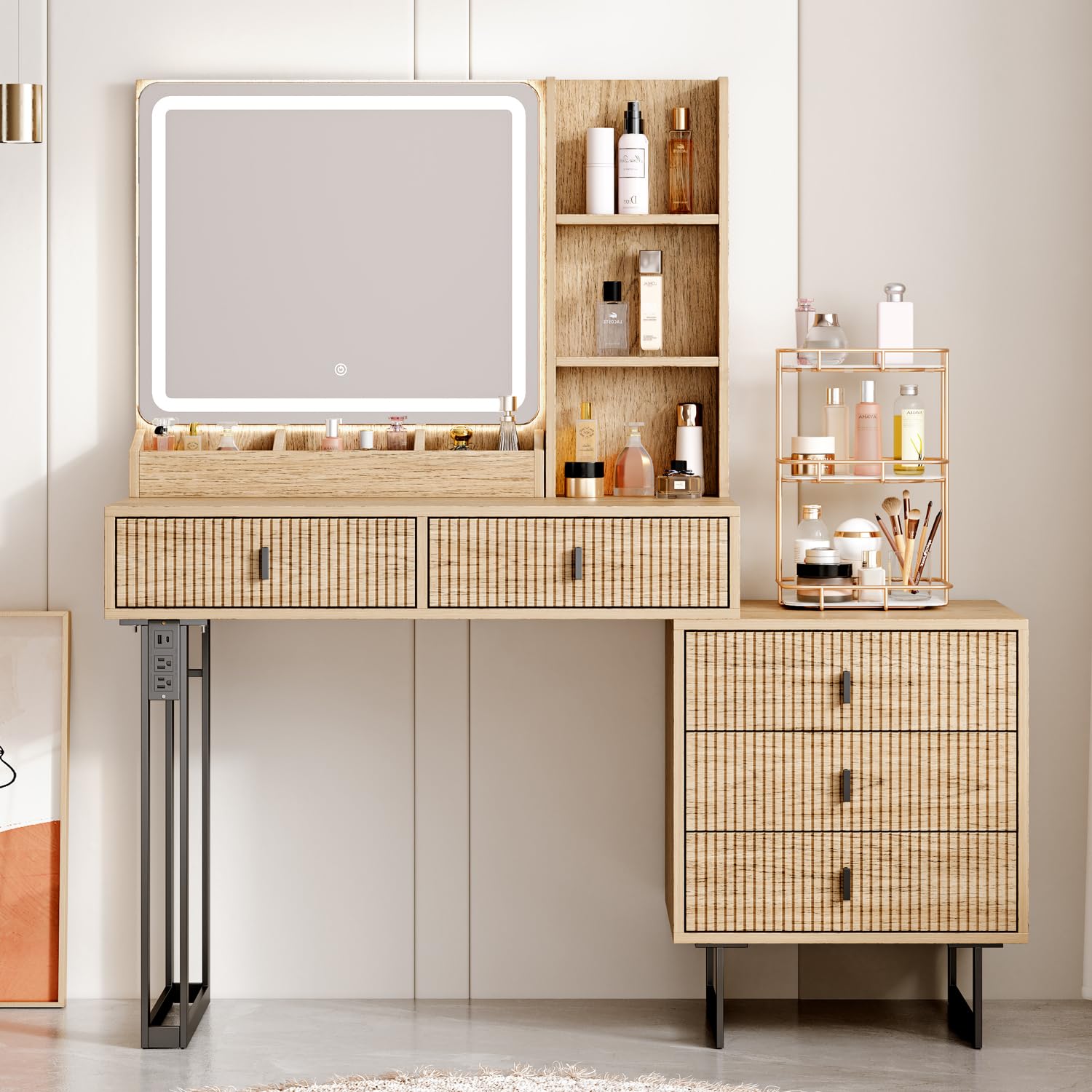 HV31197 Retractable Makeup Table Sliding Drawers