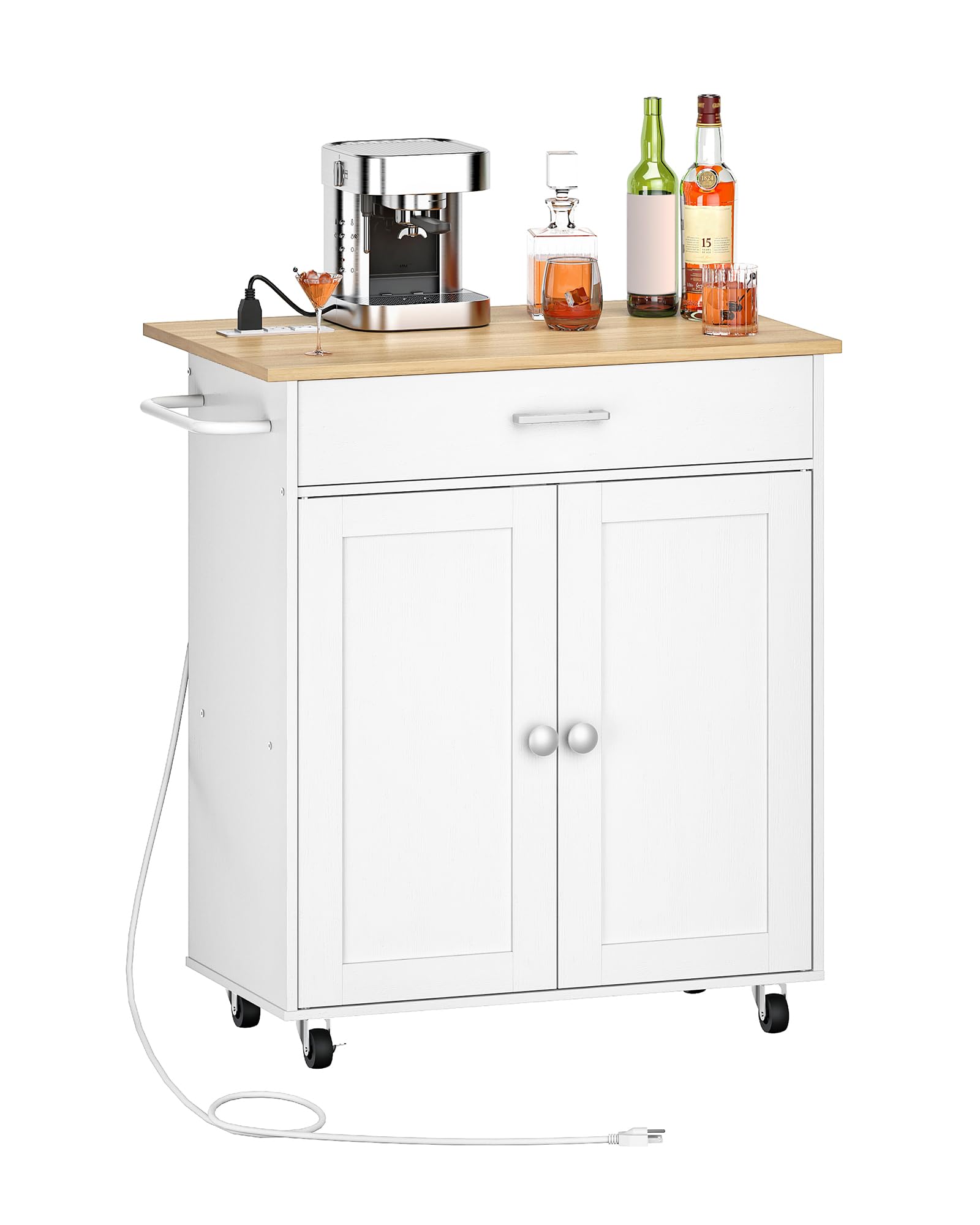 HM11129 Rolling Kitchen Island Drop Leaf