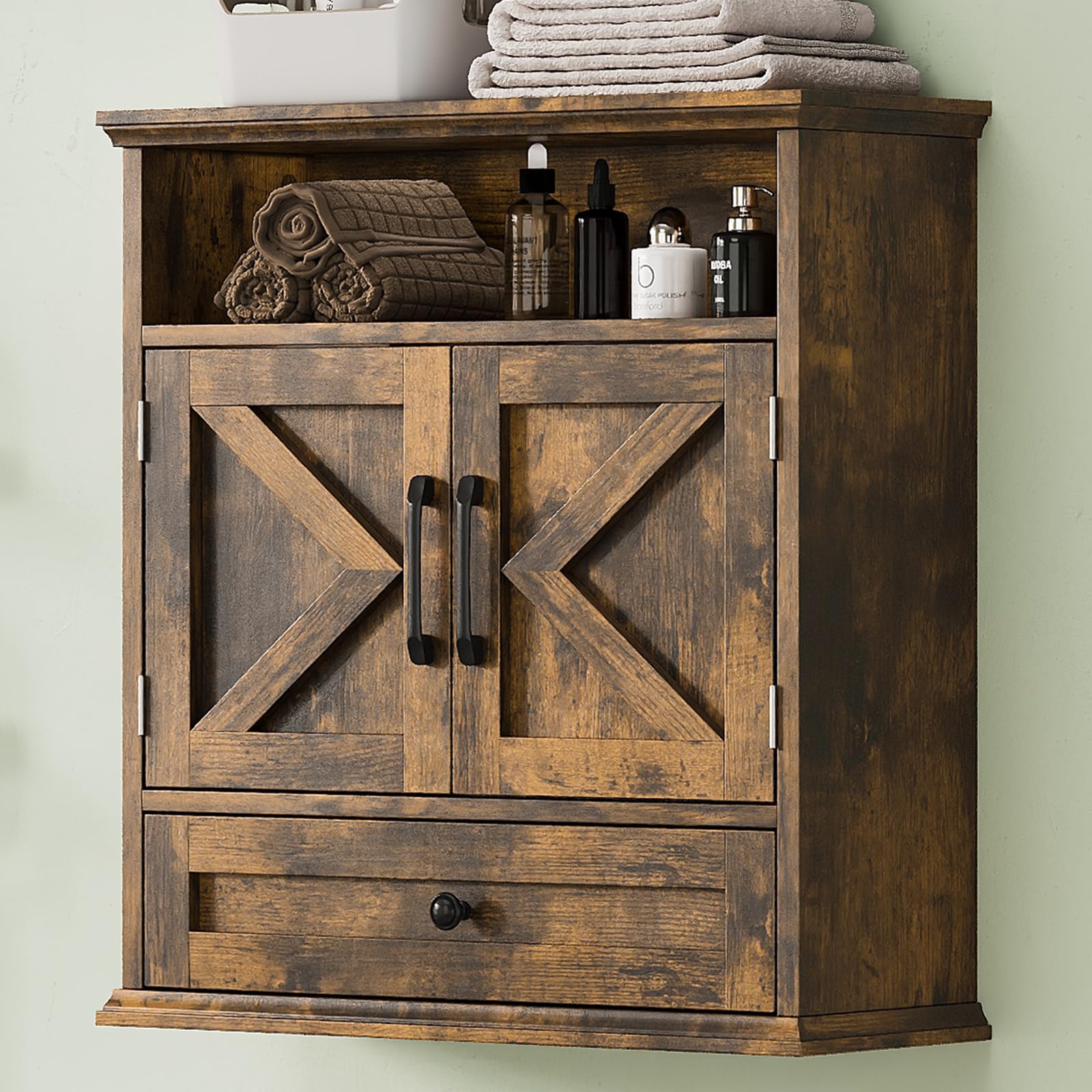 HS21184 Rustic Brown Medicine Wall Cabinet