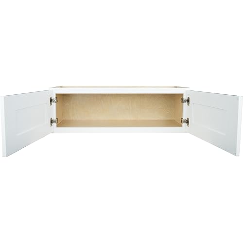 WISSEN WOOD HS21058 Shaker White Wall Kitchen Cabinet, Fabiani Design Wall Kitchen Cabinet 36 in. W x 12 in. D x 12 in. H in Shaker White Ready to Assemble, Made in Vietnam