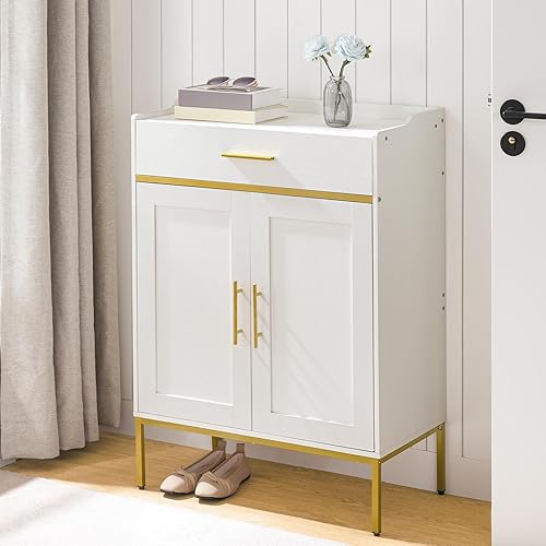 WISSEN WOOD HS31107 5-Tier Entryway Shoe Storage Cabinet, Shoe Storage Cabinet with Drawers, Adjustable Shelves, Made in Vietnam