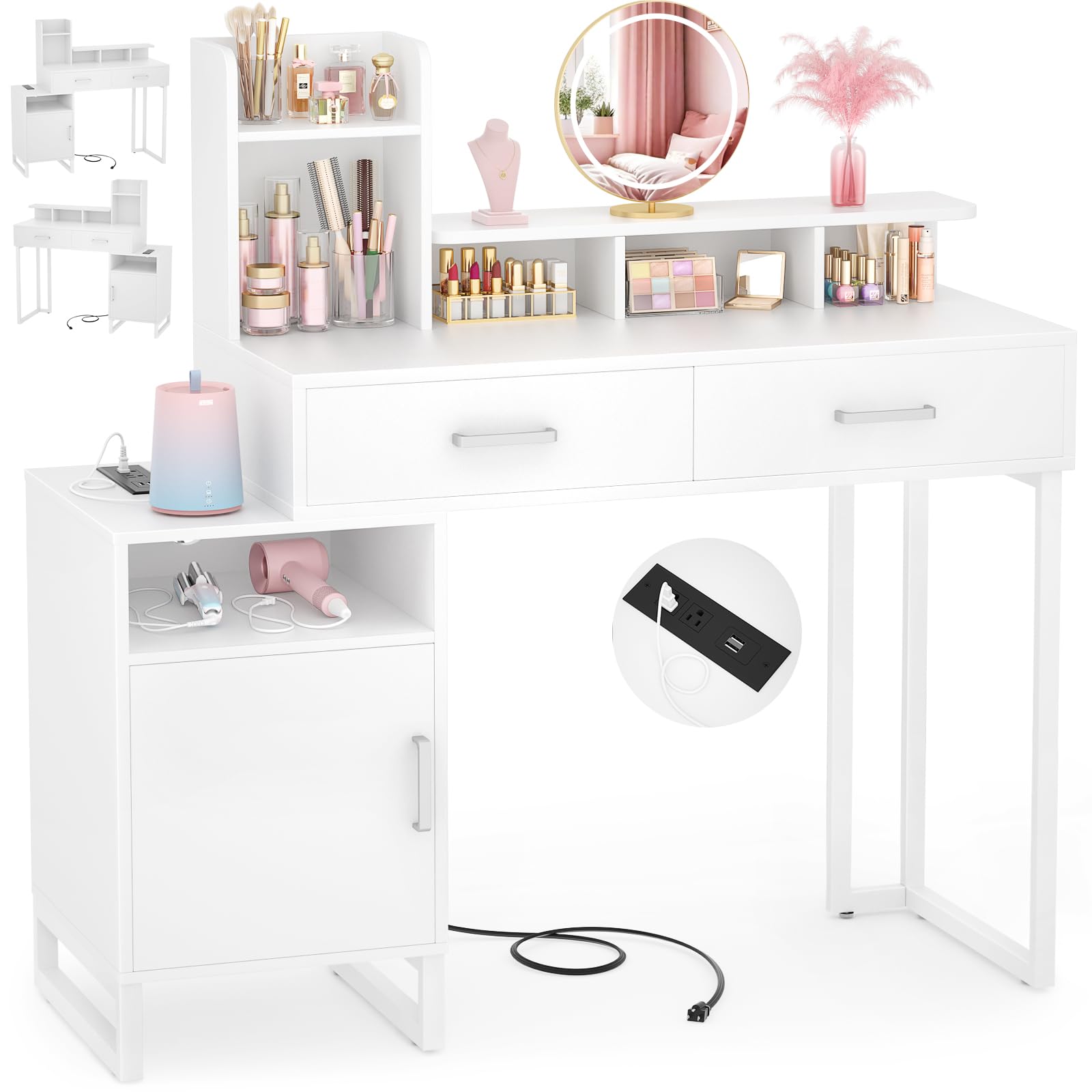 HV31130 Small Makeup Desk Storage Shelves