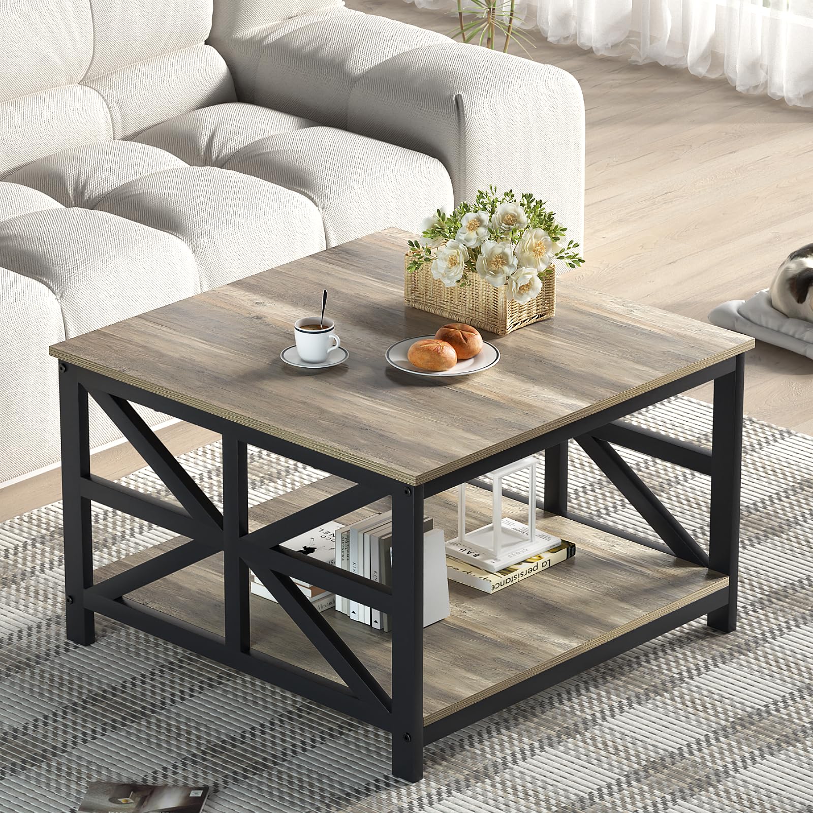 HC31094 Small Square Farmhouse Center Table