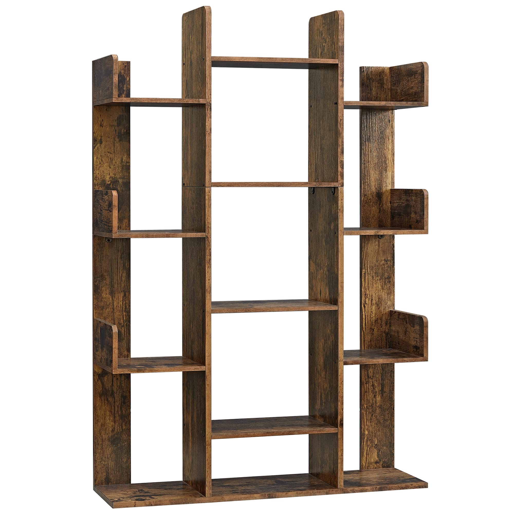 HB31017 Tree-Shaped 13-Shelf Rustic Bookcase