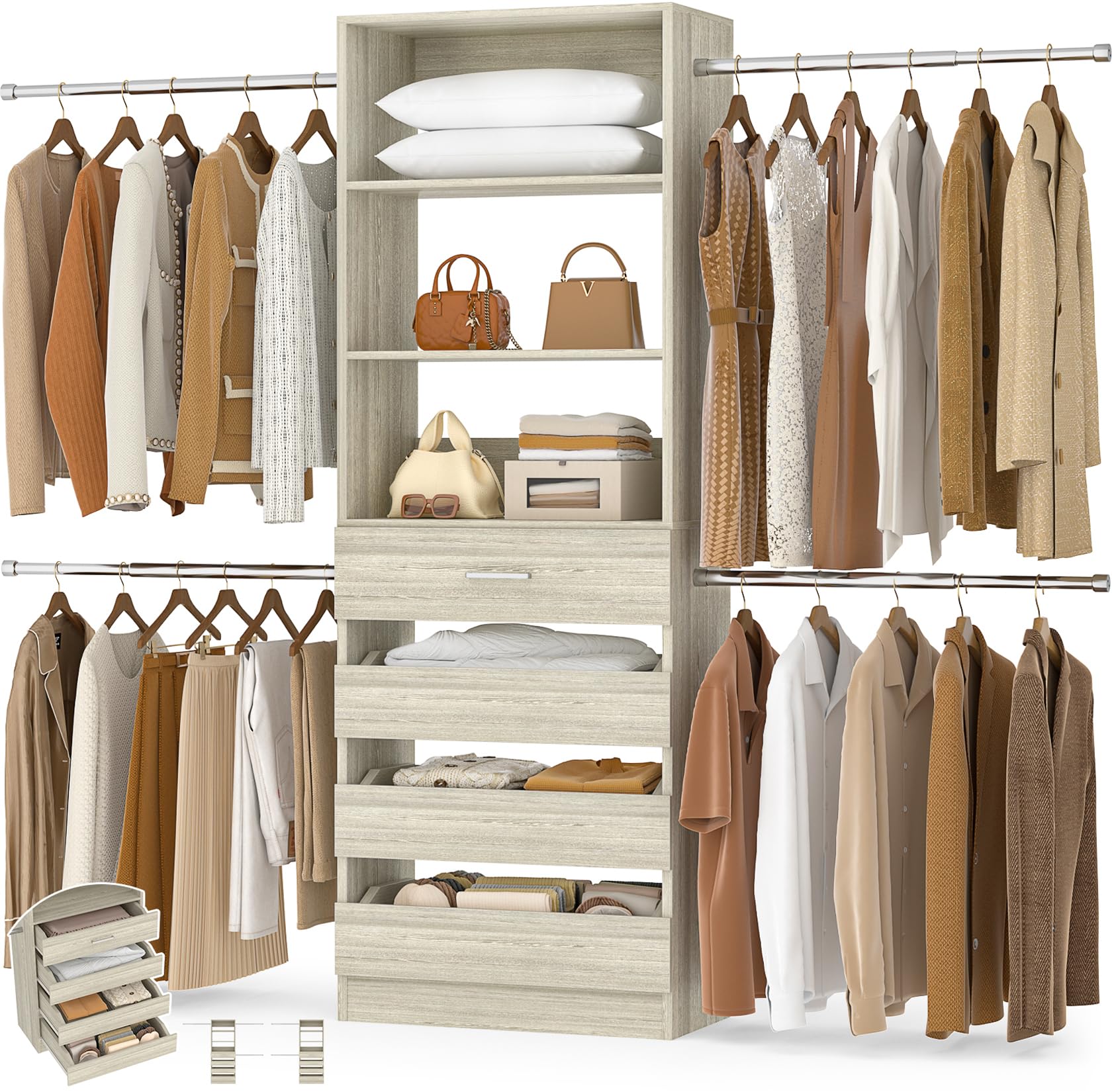 HC31149 4-Drawer Walk-in Closet Organizer