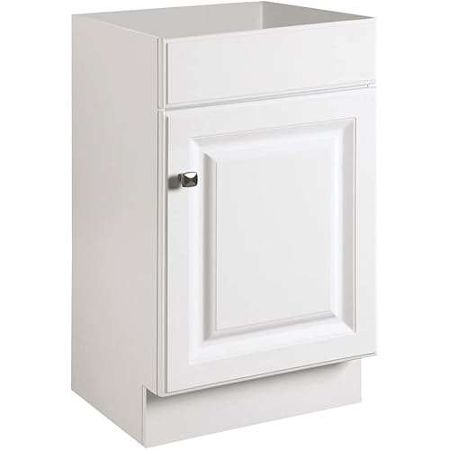 WISSEN WOOD TB21019 Wyndham Unassembled Bathroom Vanity Cabinet, Wyndham Unassembled Bathroom Vanity Cabinet Without Top, 18 x 16/1 Door, White, Made in Vietnam
